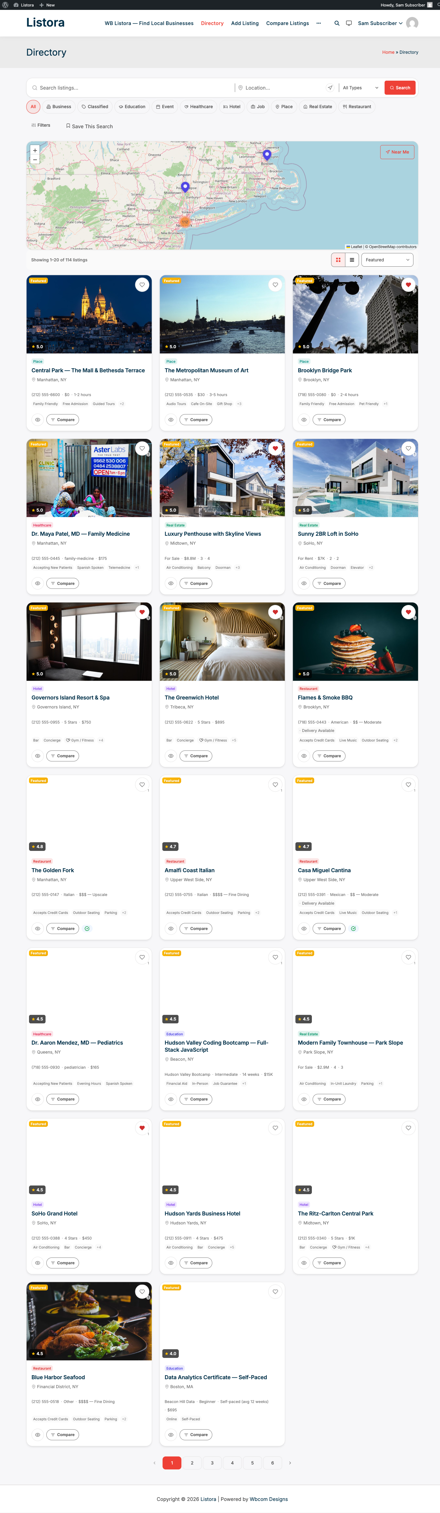Advanced Search - power filters expanded above the listing grid