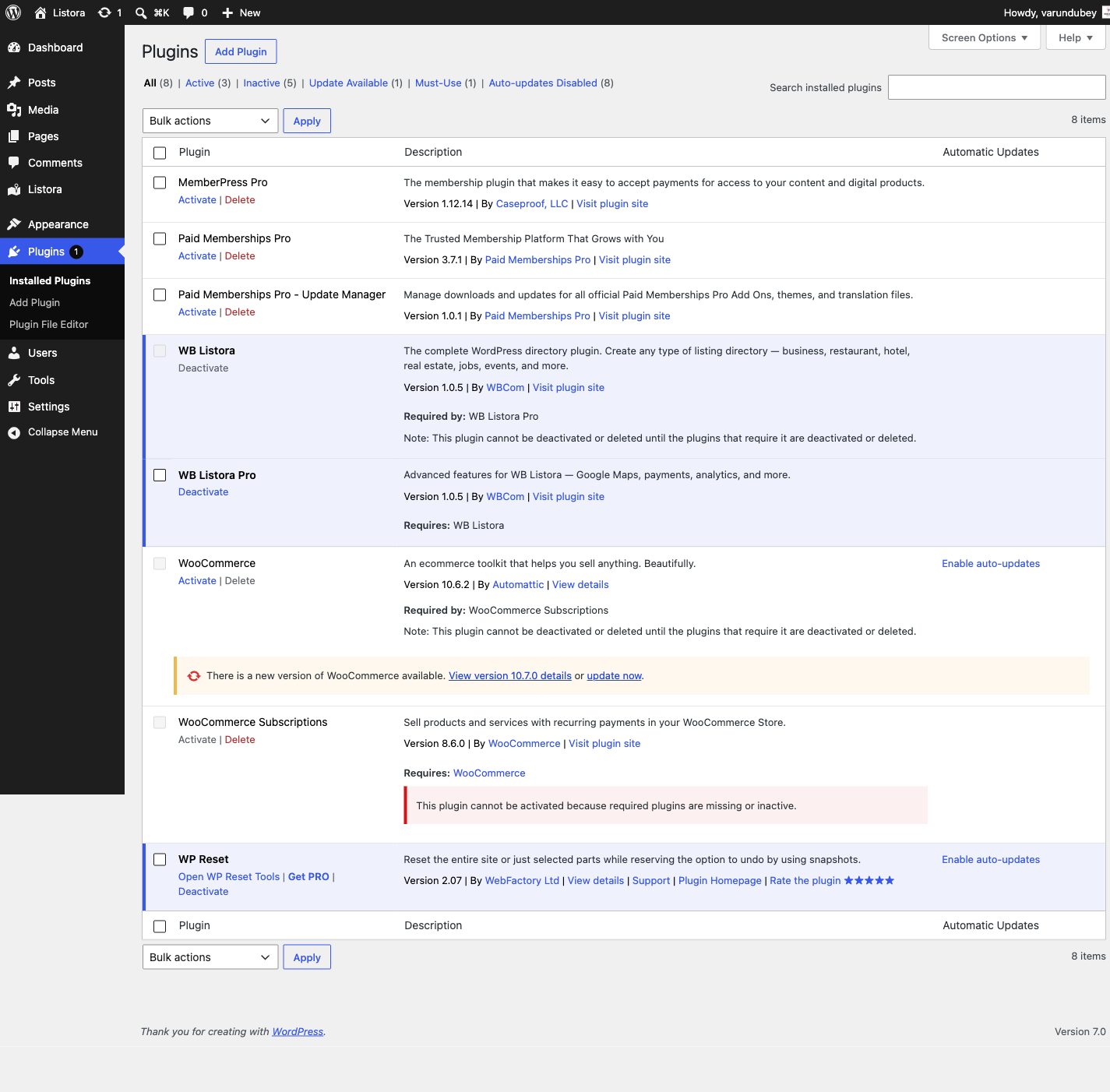 Installation Admin Page - admin UI screenshot (1.0.5)