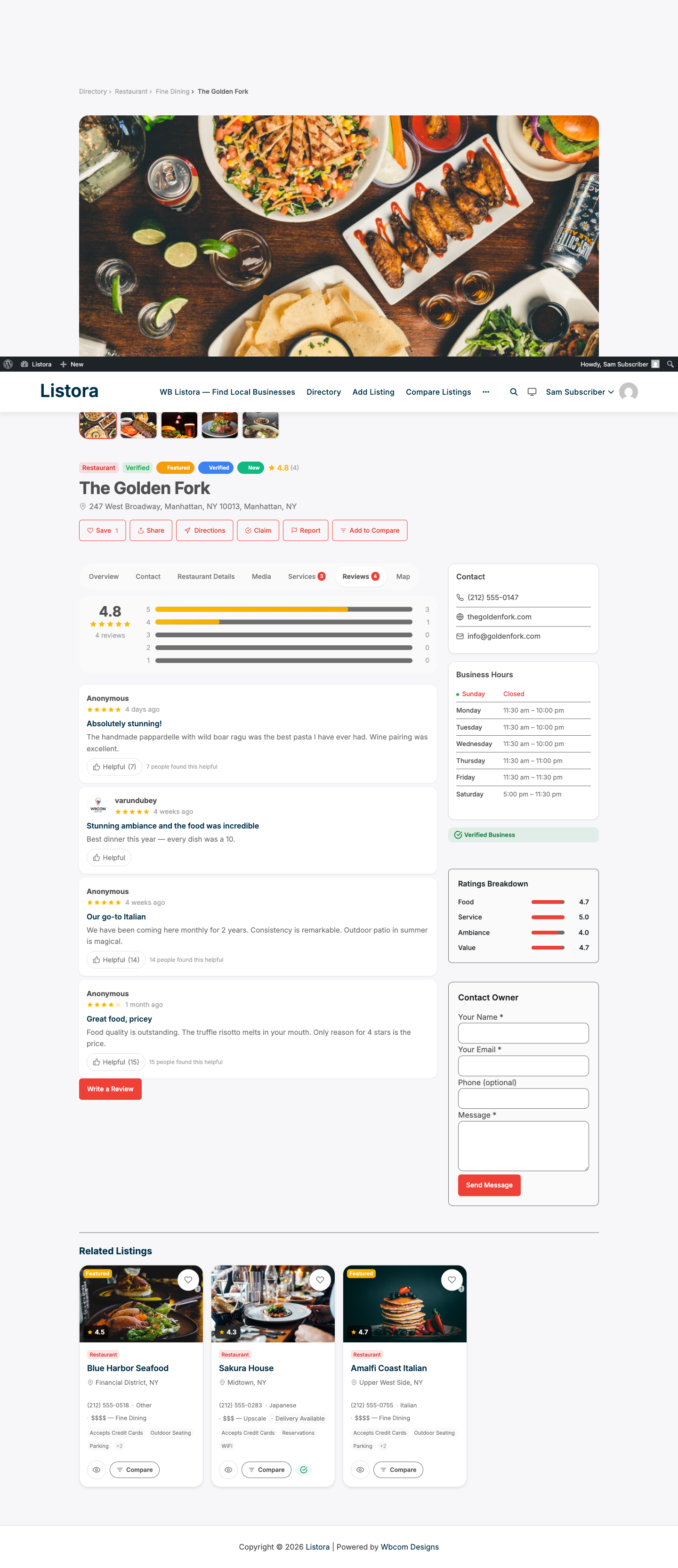 Photo Reviews - screenshot from the modernized 1.0.5 site