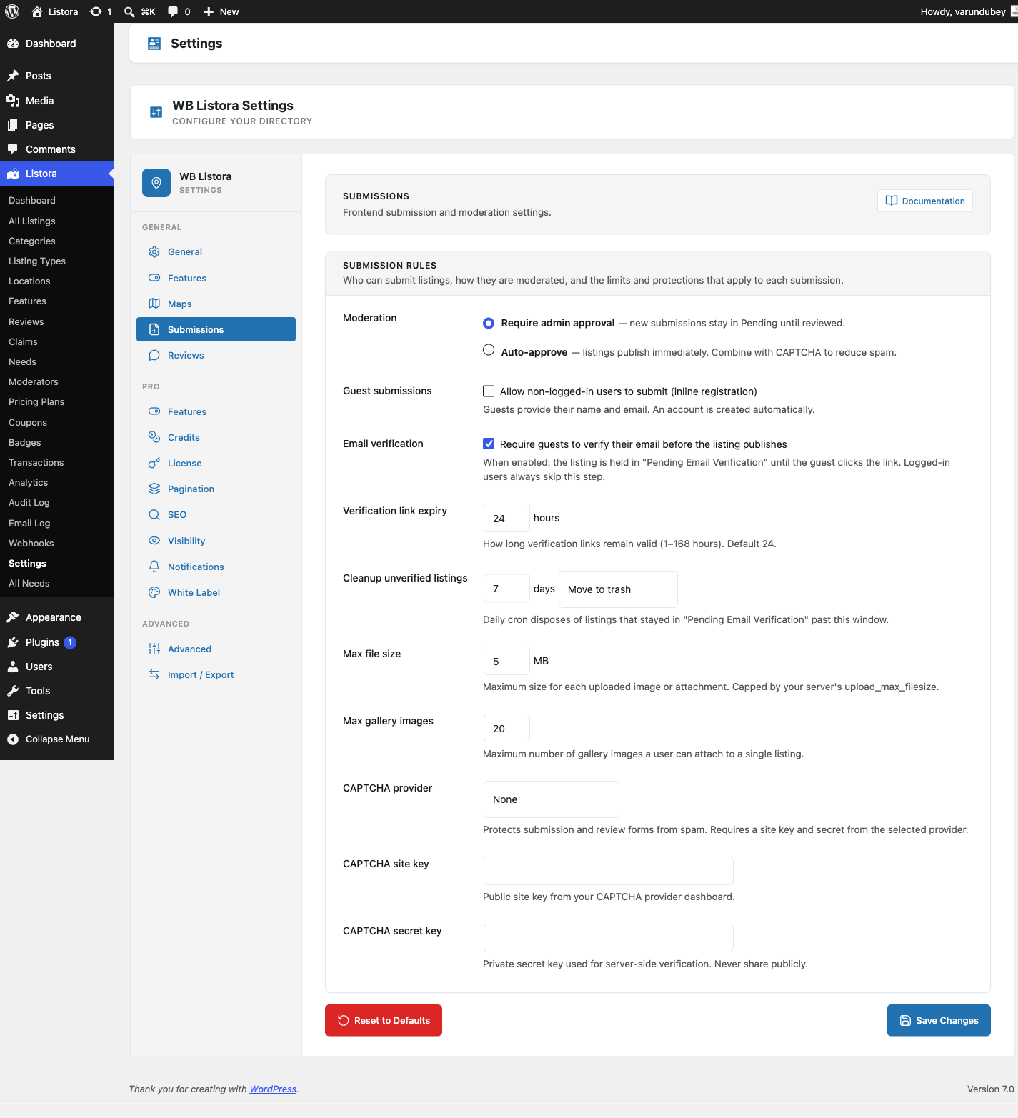 Rate Limits - Settings tab showing per-endpoint cap, window, and current usage