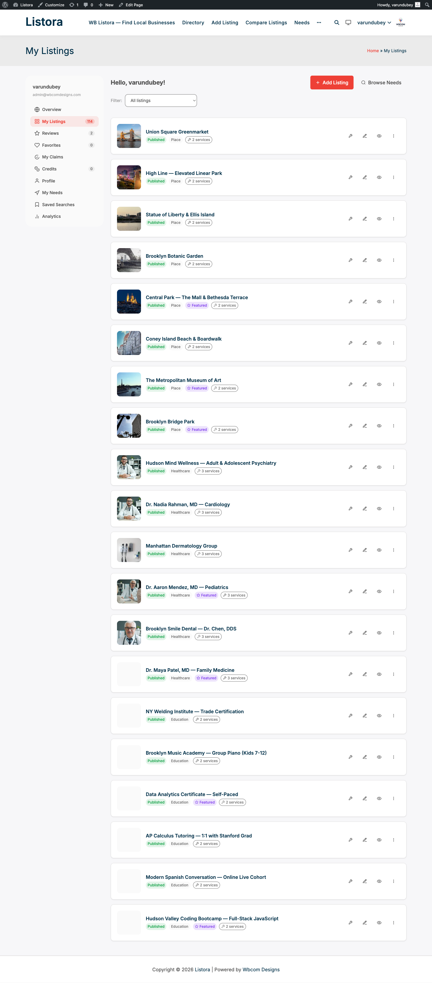 Saved Searches - screenshot from the modernized 1.0.5 site