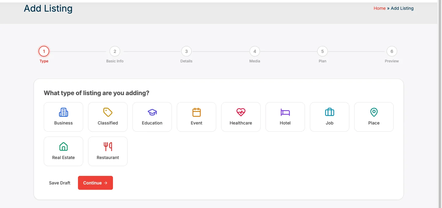 Listora: submit a listing